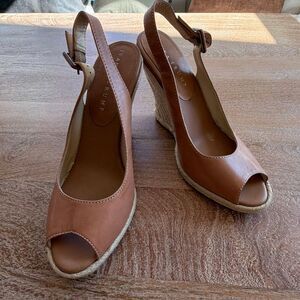 Ivanka Trump leather espadrille wedge sandals